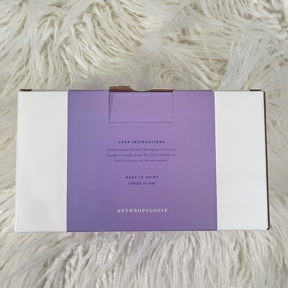Anthropologie "Set of Morgan Stemless wine glasses in Lilac" New in Box NWT - Picture 10 of 11